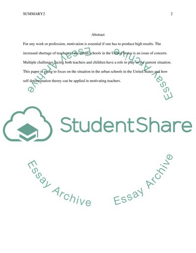 Summary on Urban Schools in the US