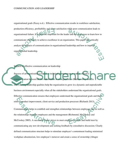 Communication and leadership