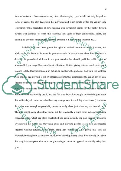 Legality of Firearm Carrying in Public Places