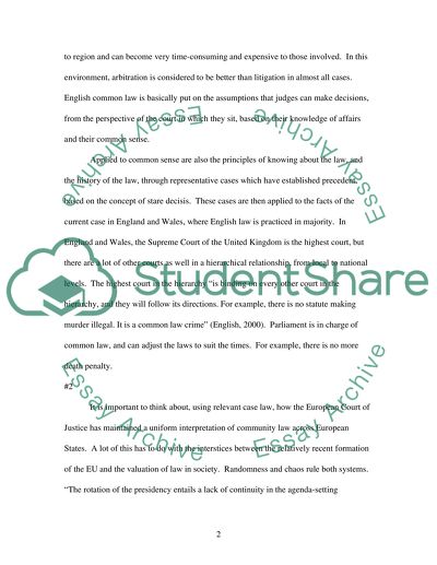 English Common Law Justice