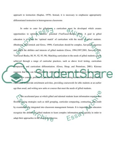 Why it is important to differentiate the curriculum for gifted learners in schools