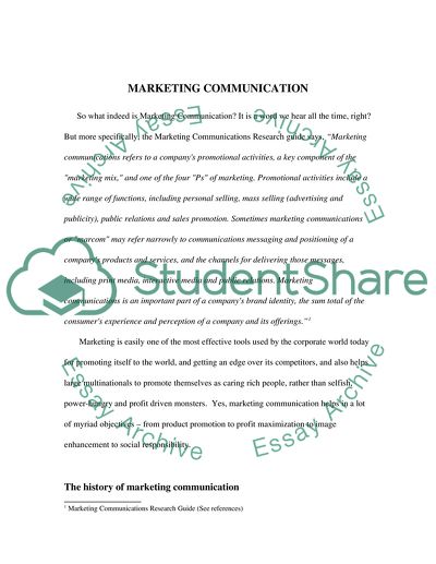 marketing communication research paper