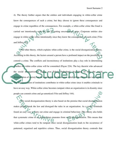 White-collar crime and criminal theories