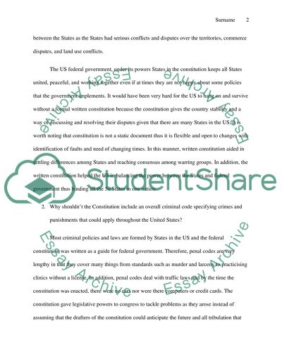 Federal Constitution in US