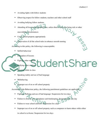 Students Behavior and School Policy