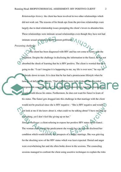 Biopsychosocial Identification of an HIV Positive Client