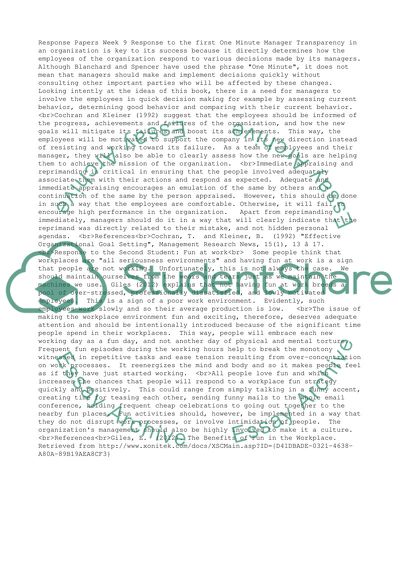 Response papers week 9