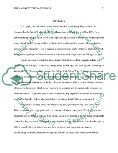 Essay On Science And Religion The Salem Witchcraft Trials Essay Example Compare Contrast Essay Examples High School also Narrative Essay Example For High School The Salem Witchcraft Trials Essay Example Topics And Well Written Essays On Science And Technology