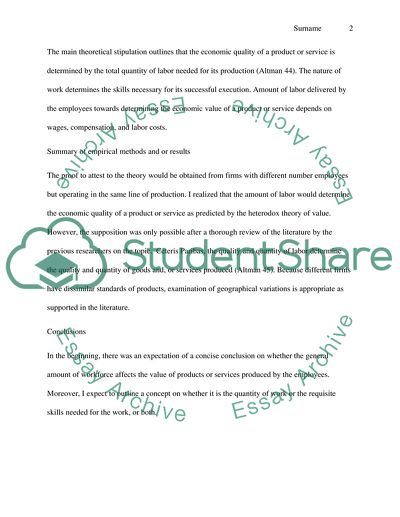 The Nature of Work: the Skills Necessary for the Successful Execution