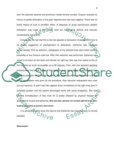 Spontaneous Patella Dislocation