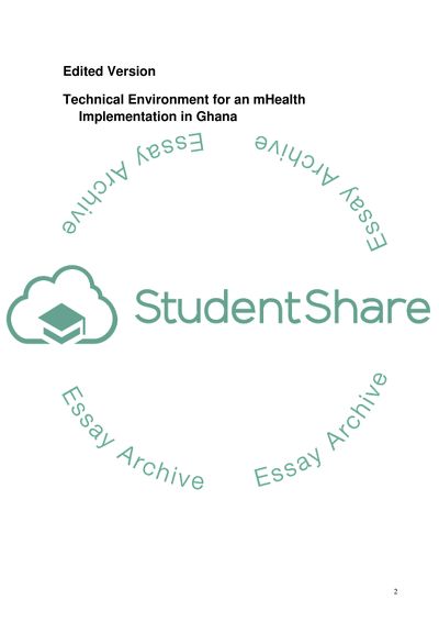 Technical Environment for an mHealth Implementation in Ghana