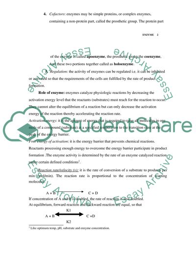 Factors influencing the rate of enzyme catalysed reactions