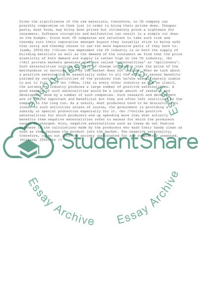 Price Elasticity of the CD Industry