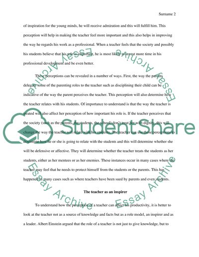 THE ROLE PERCEPTIONS OF TEACHERS IN SCHOOLS