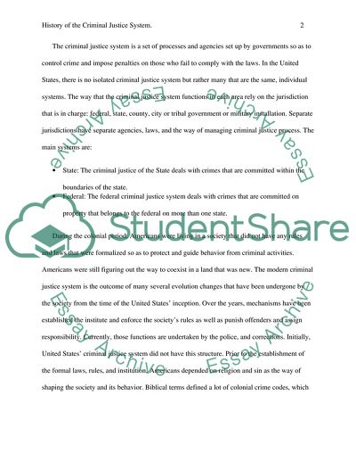 The History of the Criminal Justice System