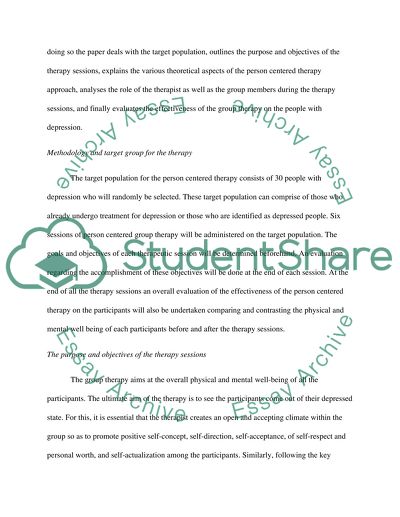 Nurses and Groups: Person-Centered Approach to Group Counseling among People with Depression