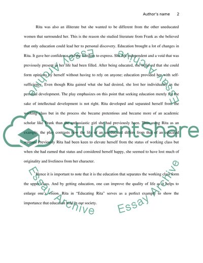 Life of educated vs non educated women using Willy Russells Educating Rita