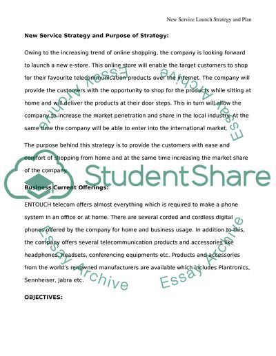 ENTOUCH Telecom: New Service Launch Strategy and Plan