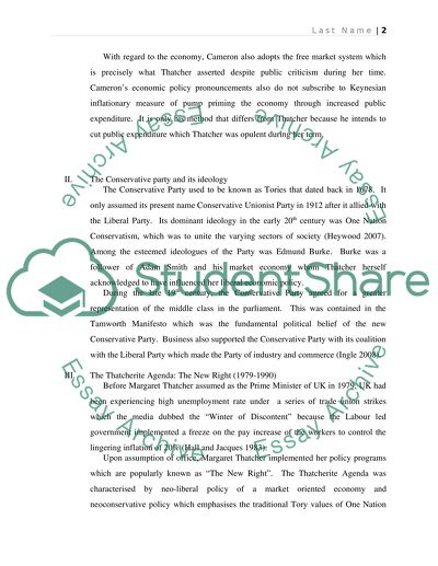 How Far Has the Modern Conservative Party Departed from the Thatcherite Agenda