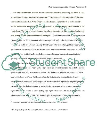 Discrimination Against African-Americans