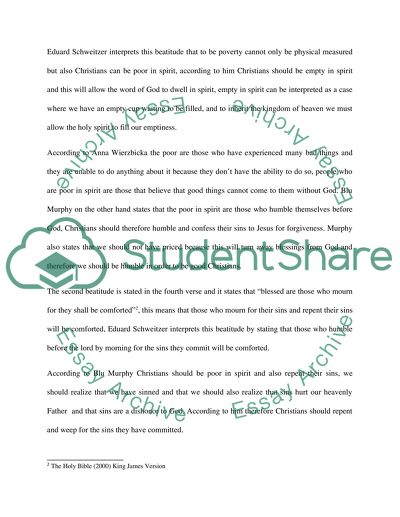 The Beatitudes and Christians, Jesus