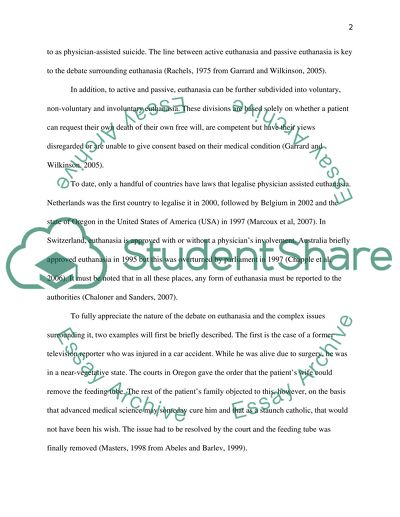 Two Sides of the Issue Euthanasia