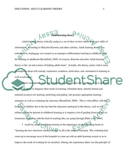 Essay on the principles of adult learning