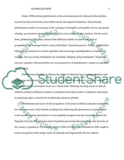 globalization paper topics