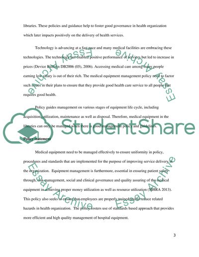 Hospital Equipment Libraries Giving Consideration to Current Medical Equipment Management