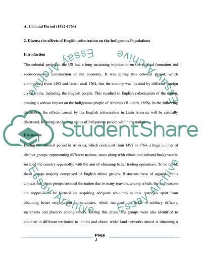 The Influence of English Colonization on the Indigenous Populations