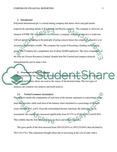 Corporate Financial Reporting of Polymetal International Plc