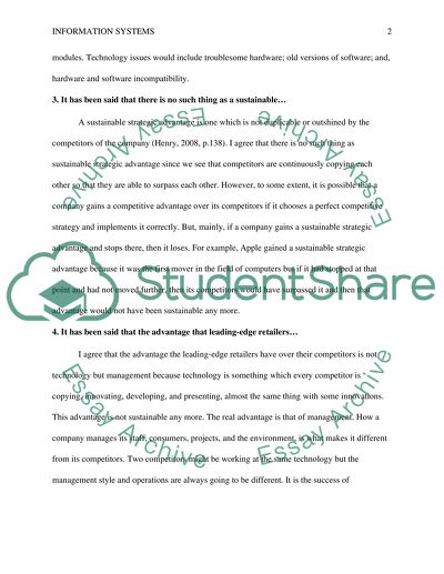 Information Sysytems Discussion Question