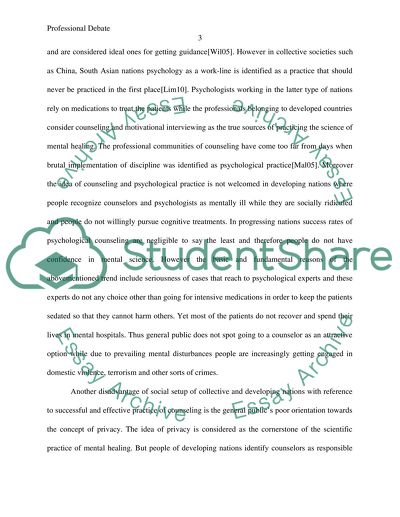 Professional Debate in Counseling: Managing Cultural Diversity