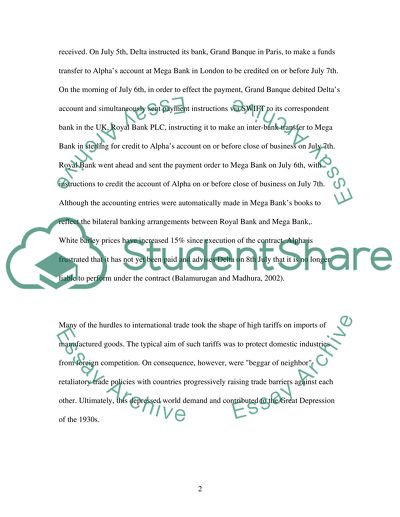 Payments and Finance in International Trade
