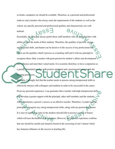 Personal and Professional Qualities