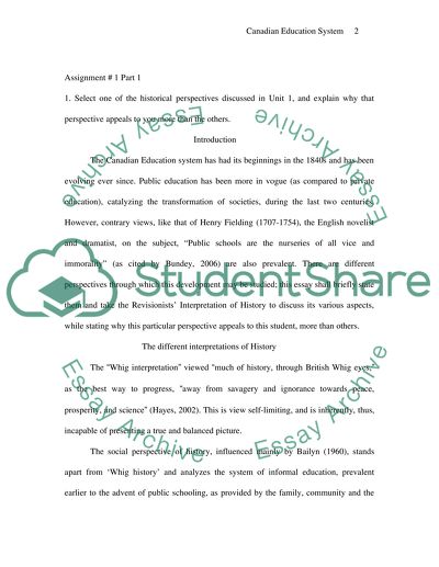 The History of Canadian Education System