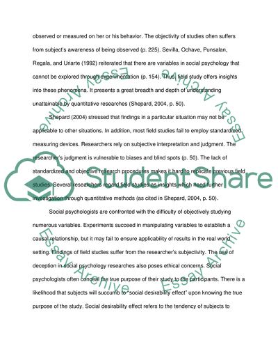 Social desirability effect