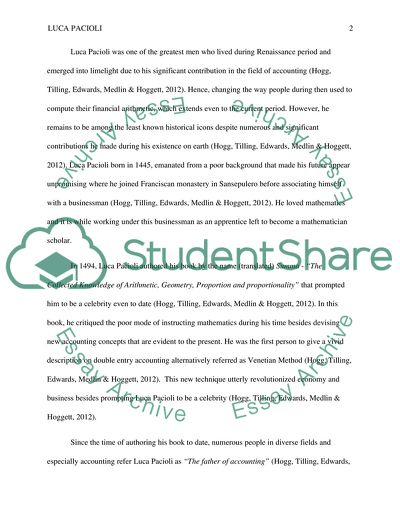 Luca Pacioli as One of the Greatest Men