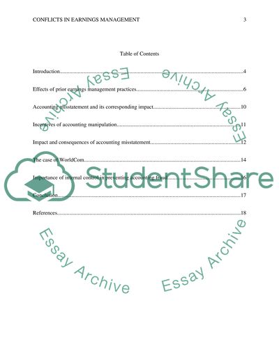 Conflicts In Earnings Management