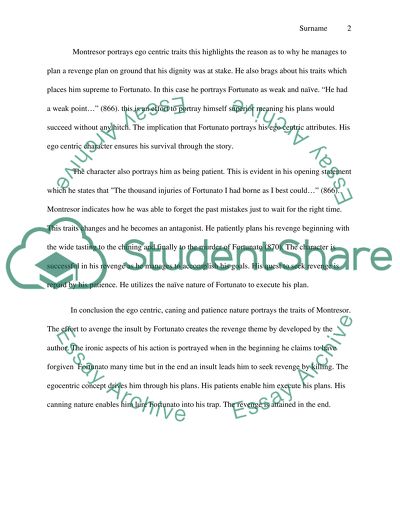 The cast of Amontillado By Montresor and Fortunado