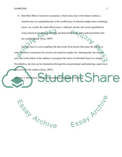 Appropriate Places to Use Audit Sampling