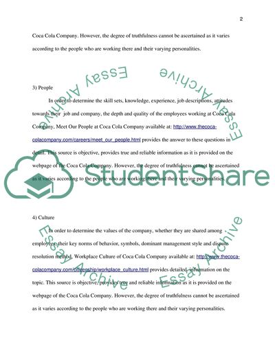 Coca Cola Company Internal Structure