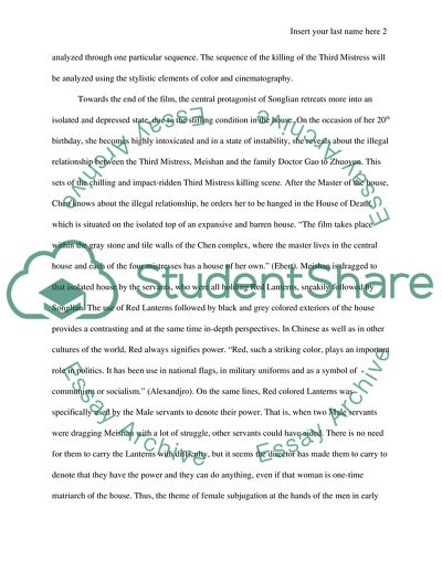 Contemporary Chinese Cinema: Raise the Red Lantern