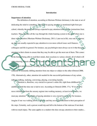 How Performance Is Affected in a Cross Modal Task