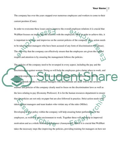 MGT 511 session long project MODULE 4 Employee and Industrial Relations (walmart)