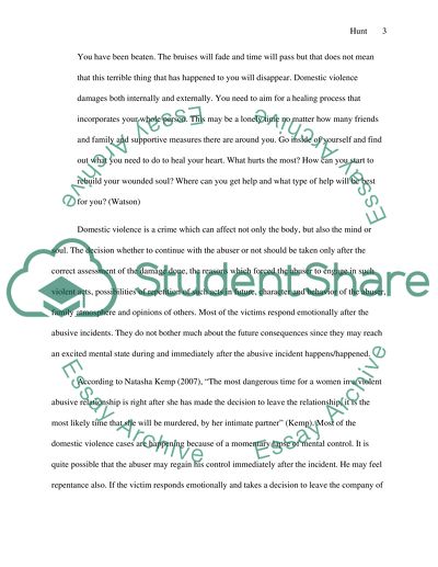 Domestic Violence Research Paper