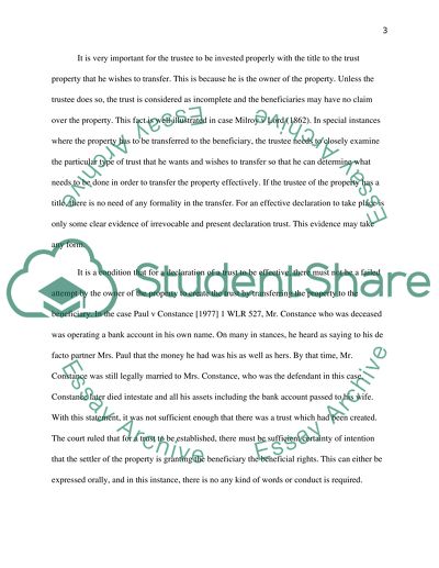 Analysis of Trust and Equity in Law