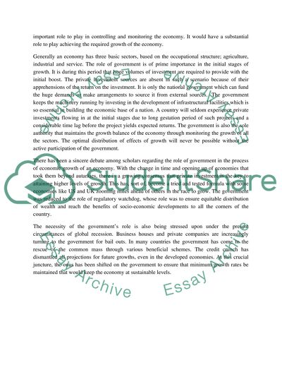 Economic growth and the role of government