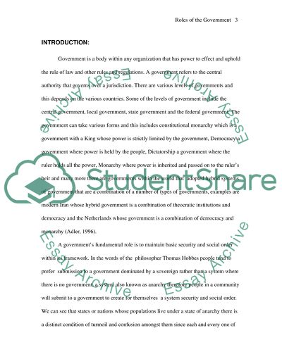 The Roles of a Government