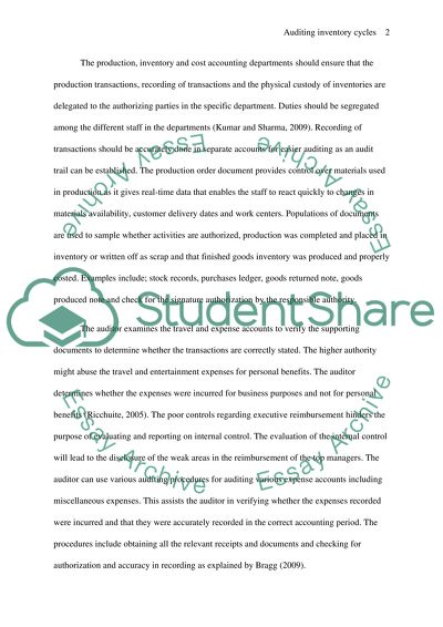Auditing-Purchasing and Inventory Cycles